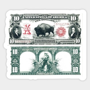 10 Dollar Bill 1901 Sticker